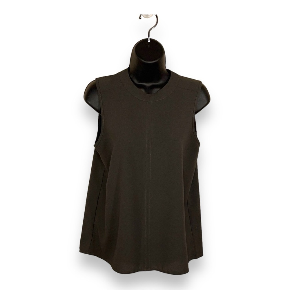 SMALL PAPER CRANE GREY GRAY SLEEVELESS BLOUSE HIGH NECKLINE